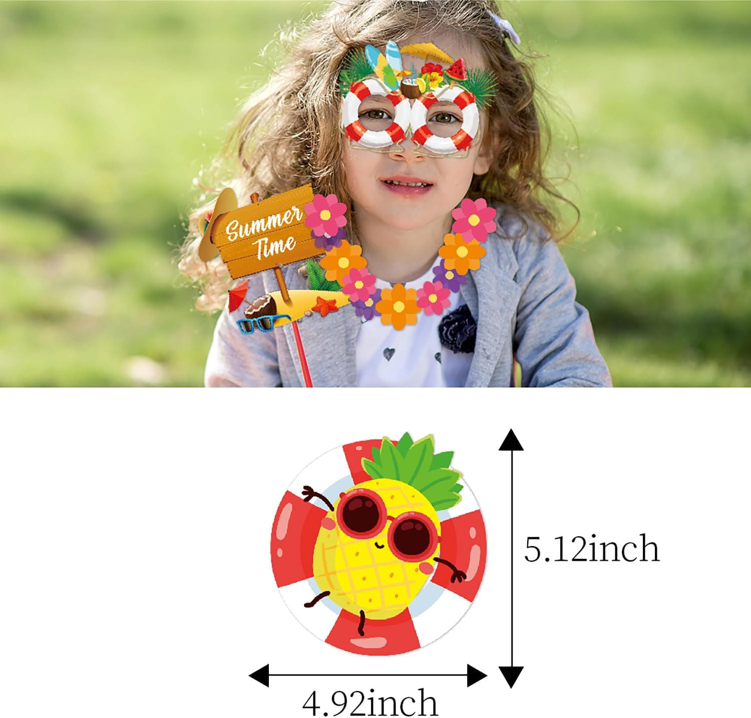 Ouruola 25pcs Tropical Photo Booth Props DIY Set