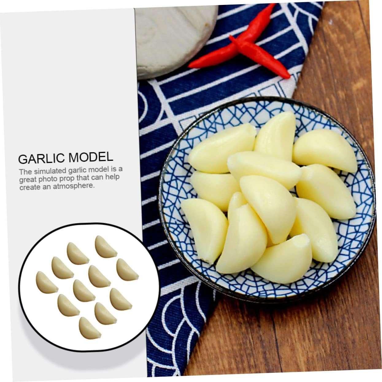 10pcs Lifelike Garlic Cloves Artificial Photo Props