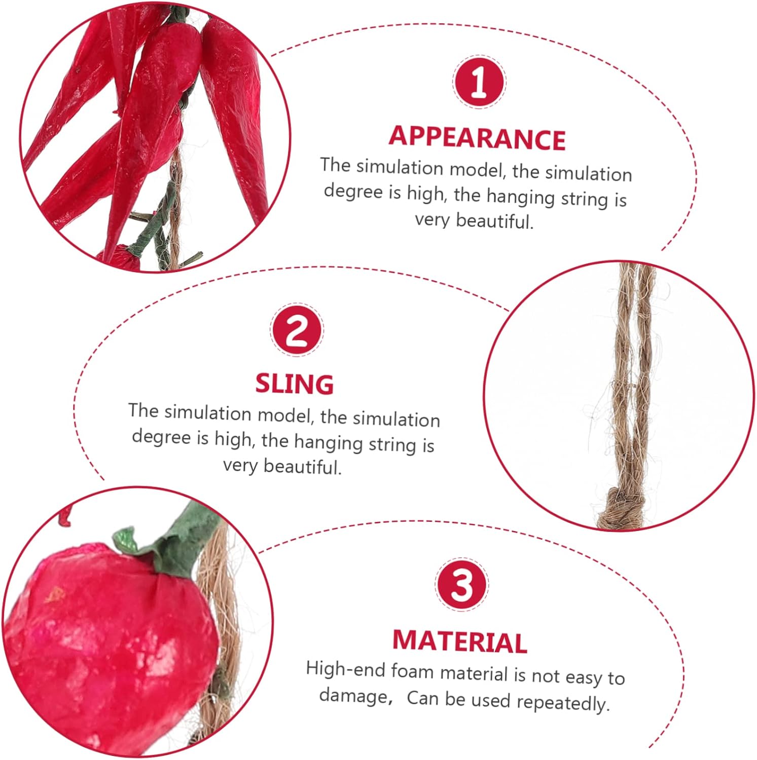 ABOOFAN 2Pcs Hanging Fake Peppers for Farmhouse Decor