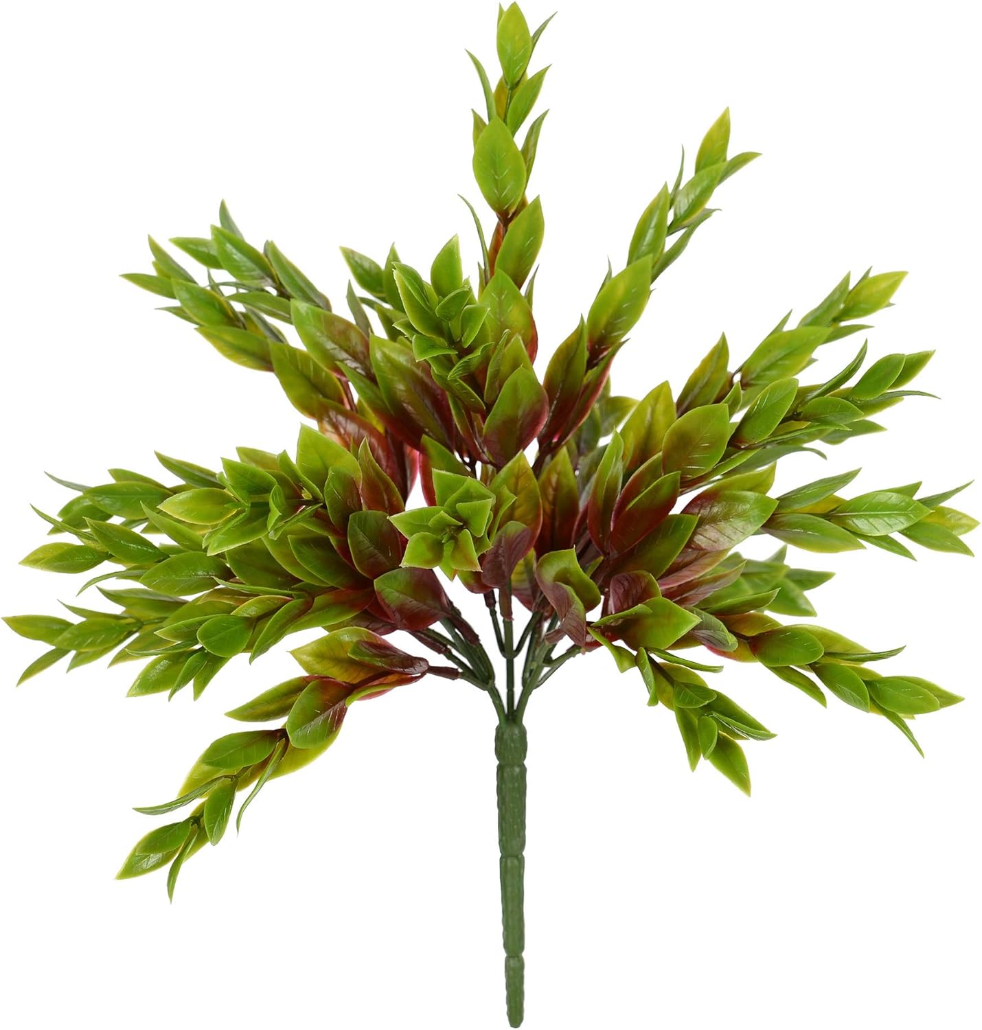Vickerman Artificial Red Green Mini Leaf Bush 105 Inch
