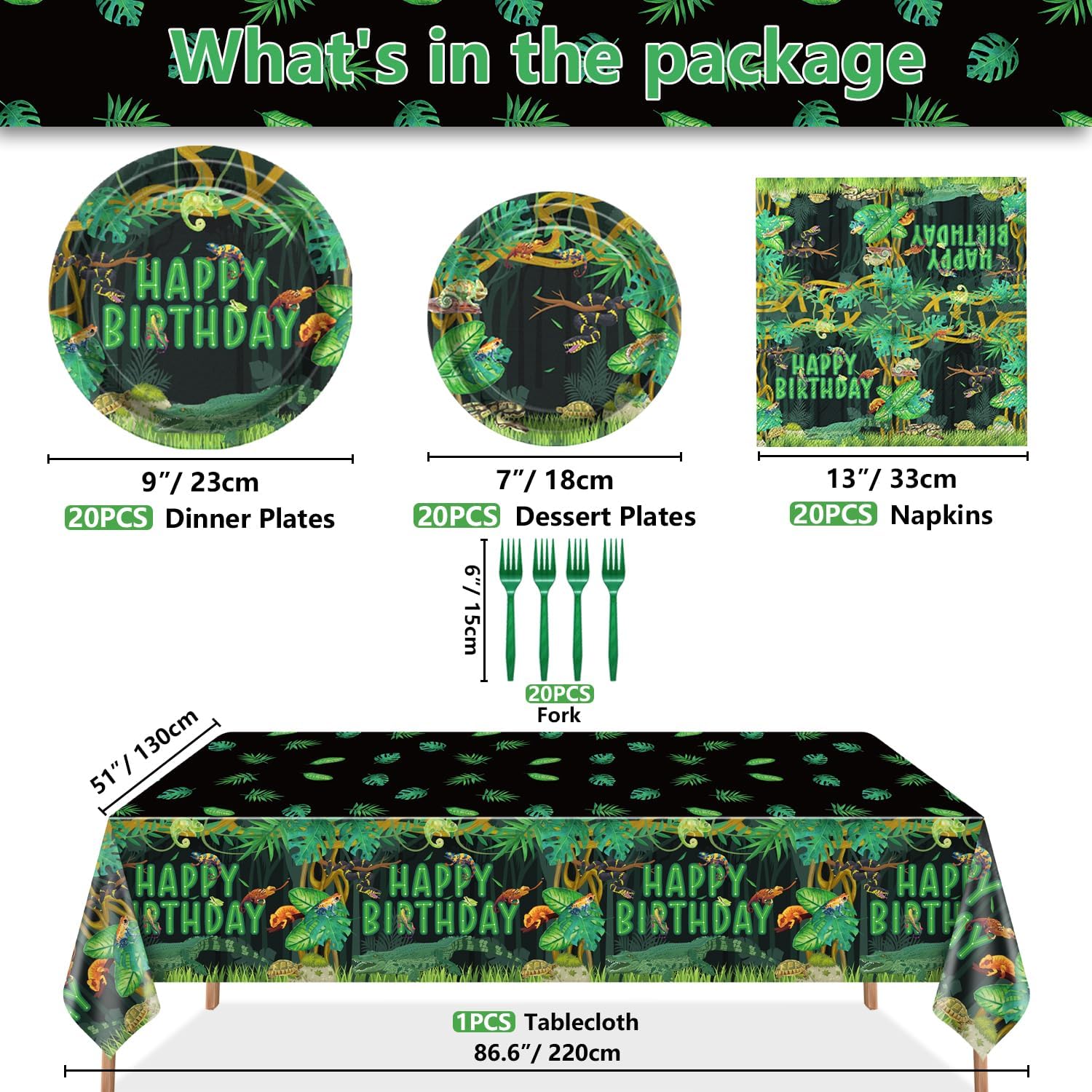 Reptile Birthday Party Set for 20 Guests