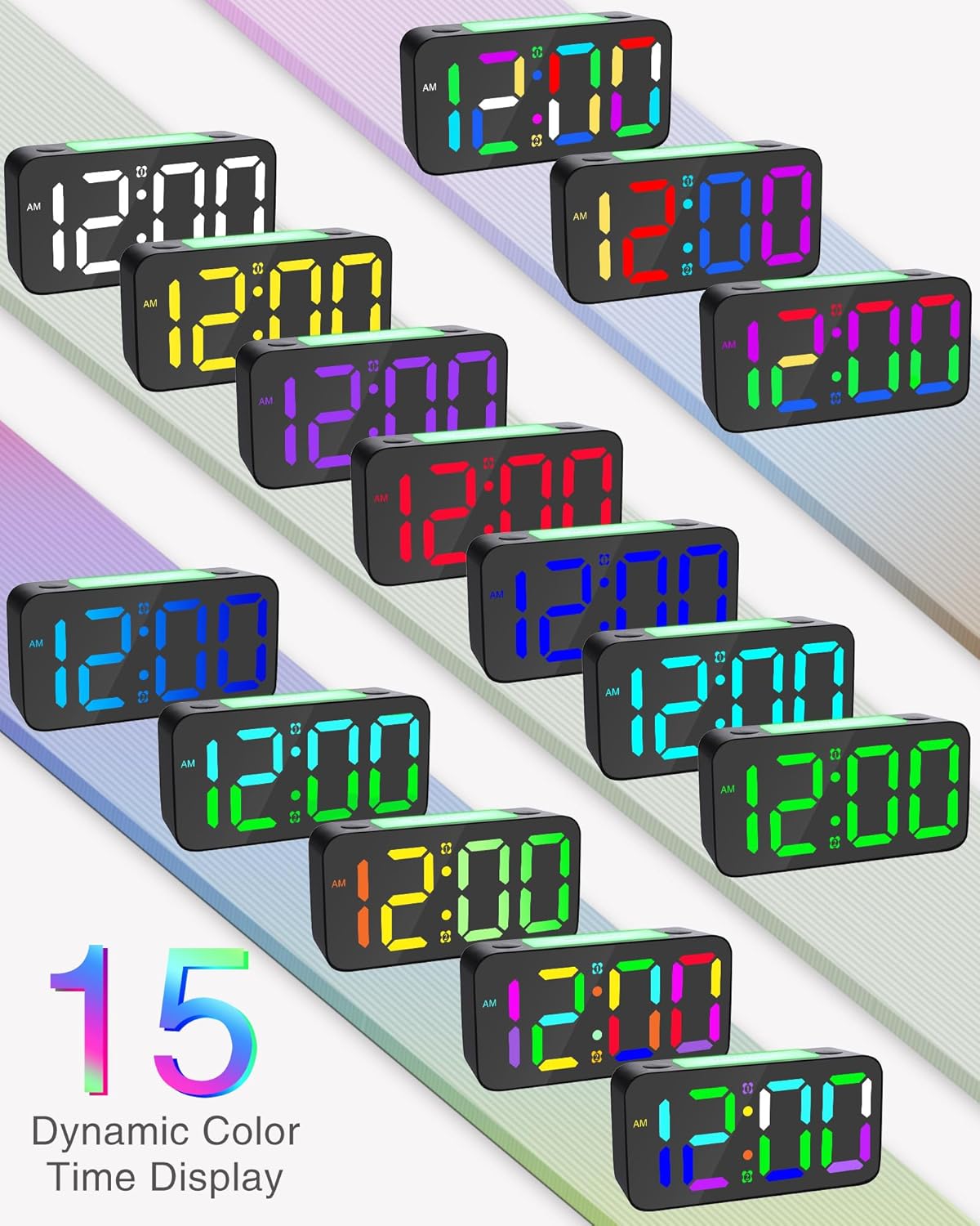 Extra Loud RGB Alarm Clock for Heavy Sleepers