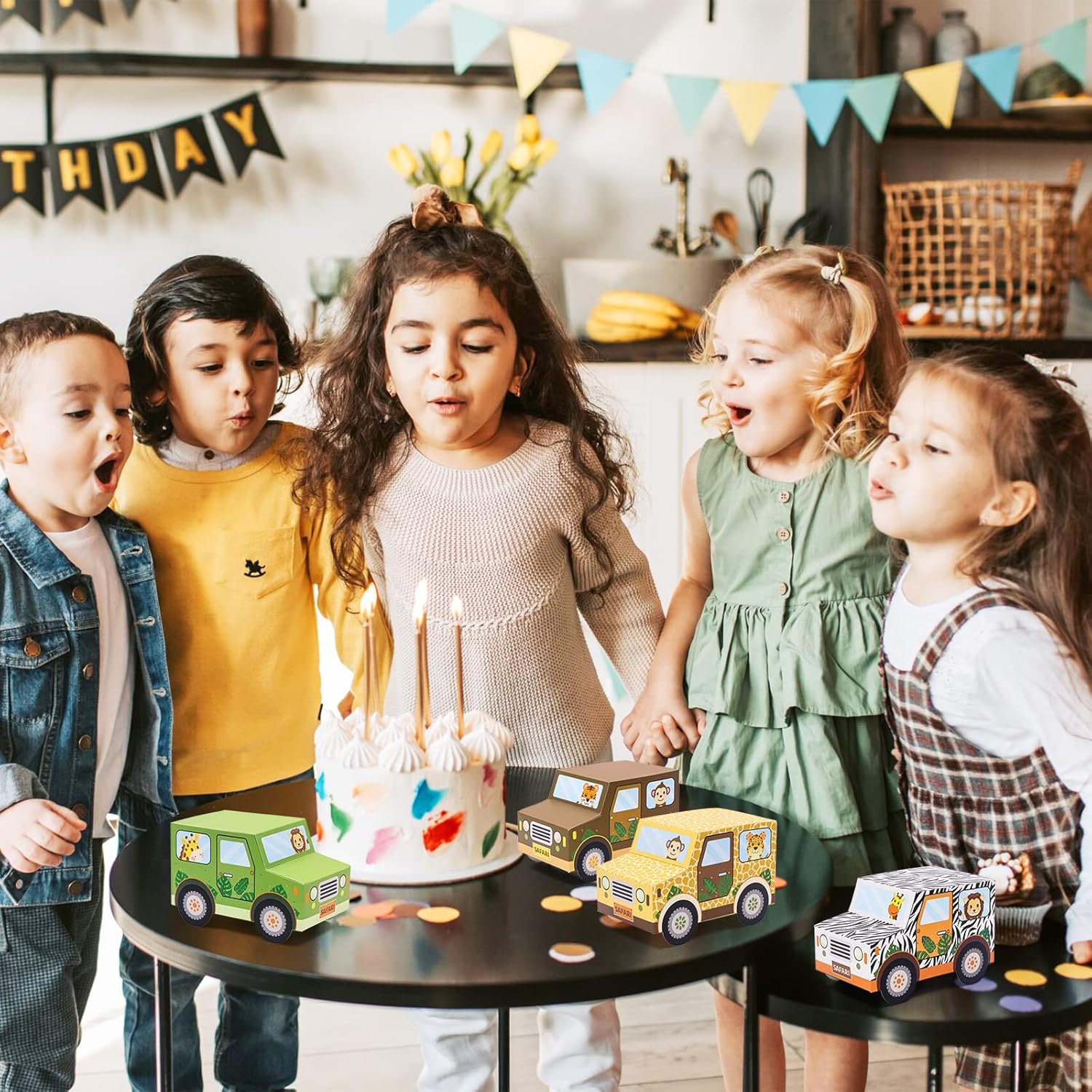Set of 12 Jungle Animal Treat Boxes for Birthday Parties