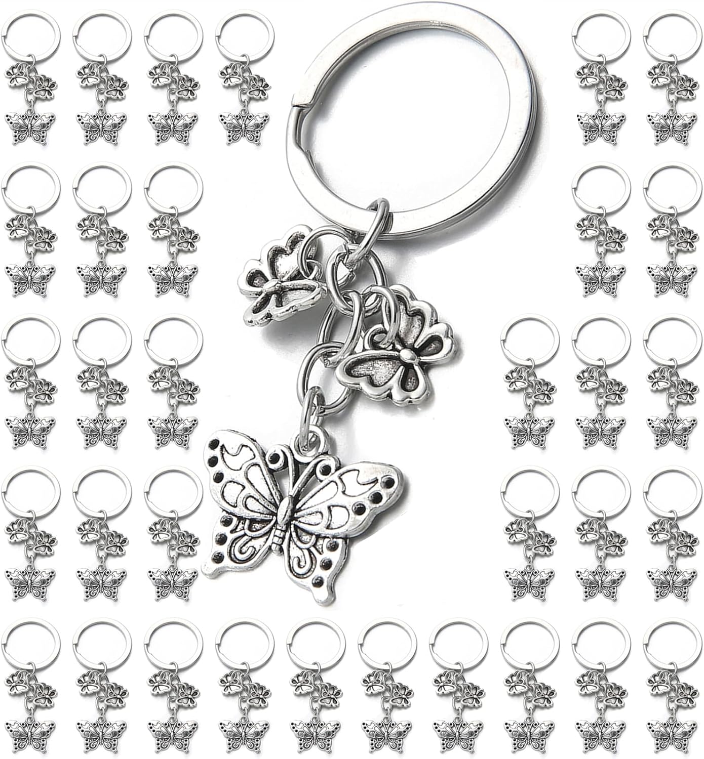 PHAETON 20PCS Butterfly Keychain Charms for Bags and Keychains