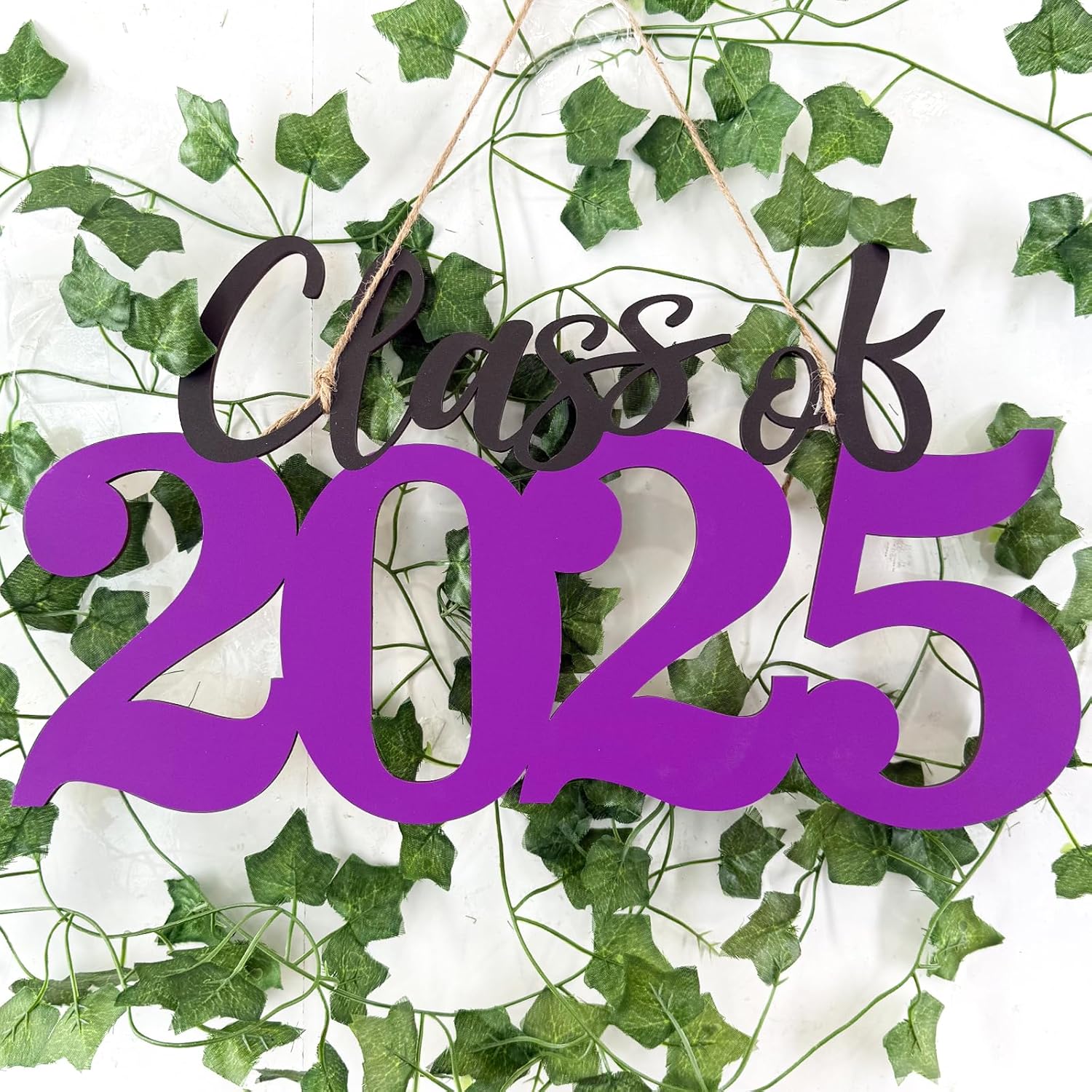 Class of 2025 Purple Wooden Graduation Sign