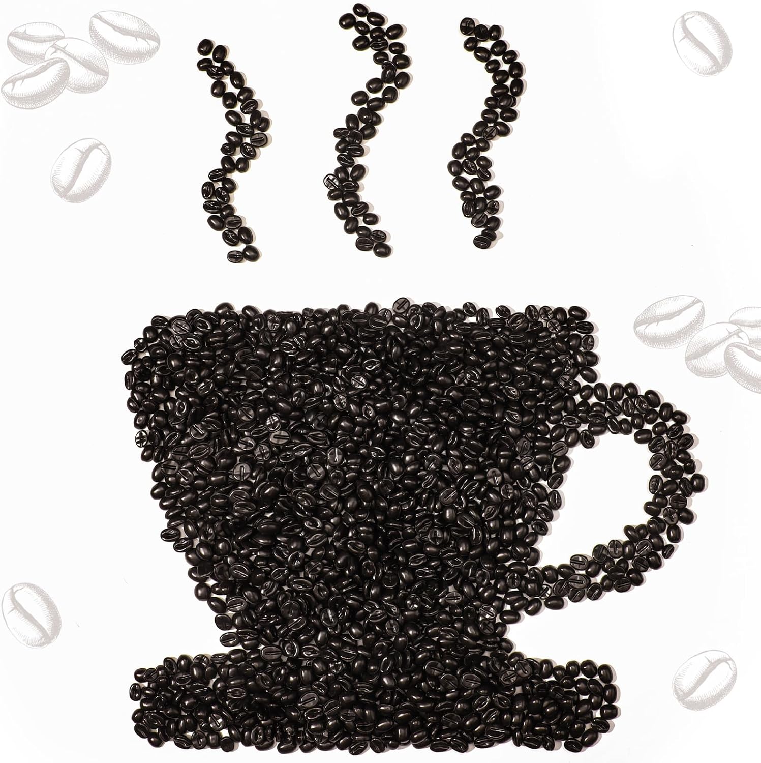 1000g Fake Coffee Beans Bulk for Decor and Crafts