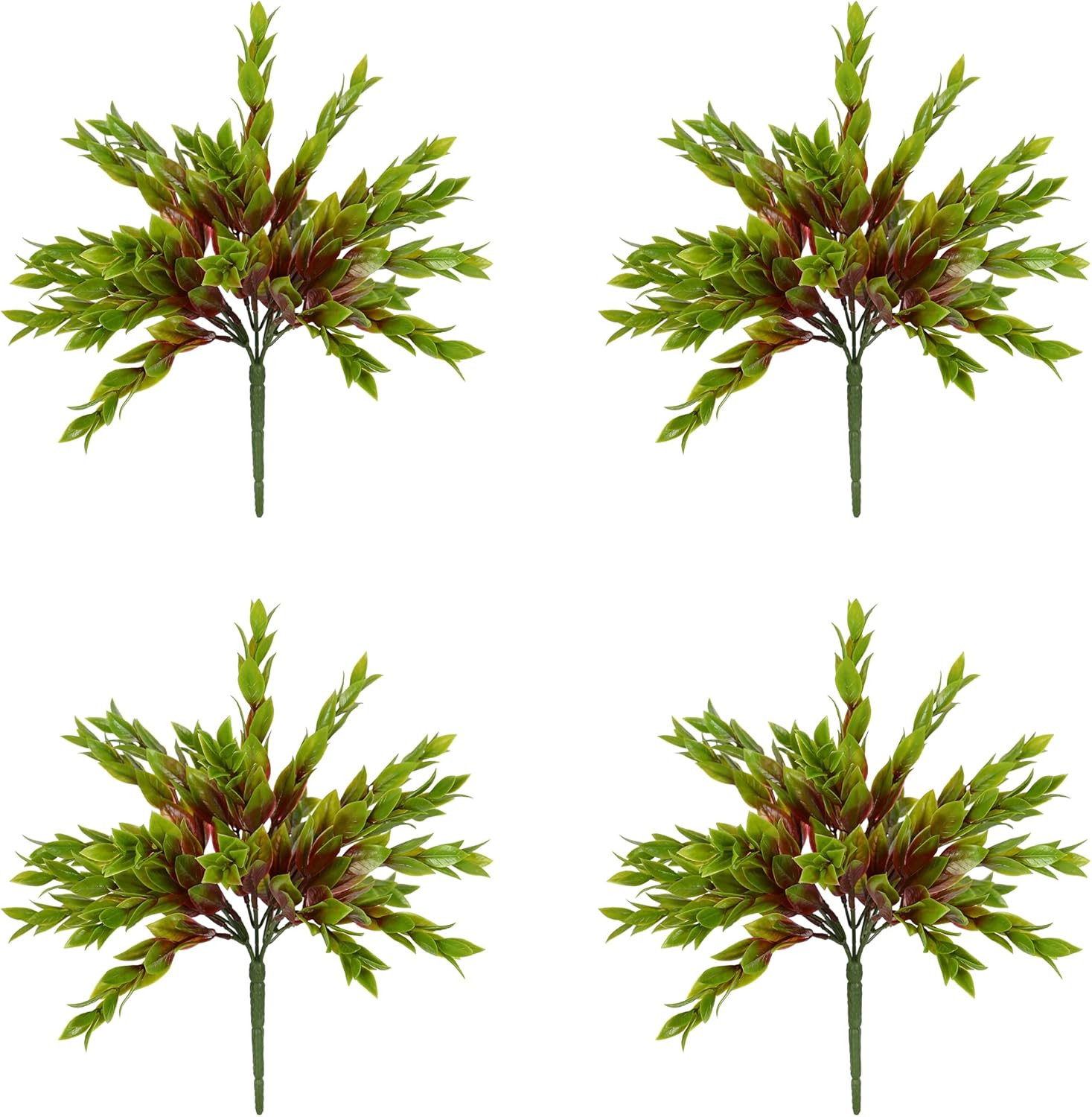 Vickerman Artificial Red Green Mini Leaf Bush 105 Inch