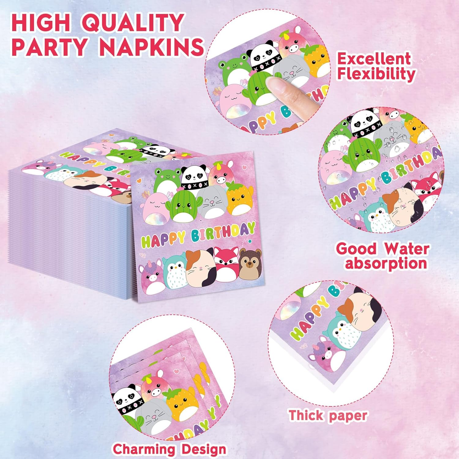 96Pcs Cute Animal Birthday Decorations Set