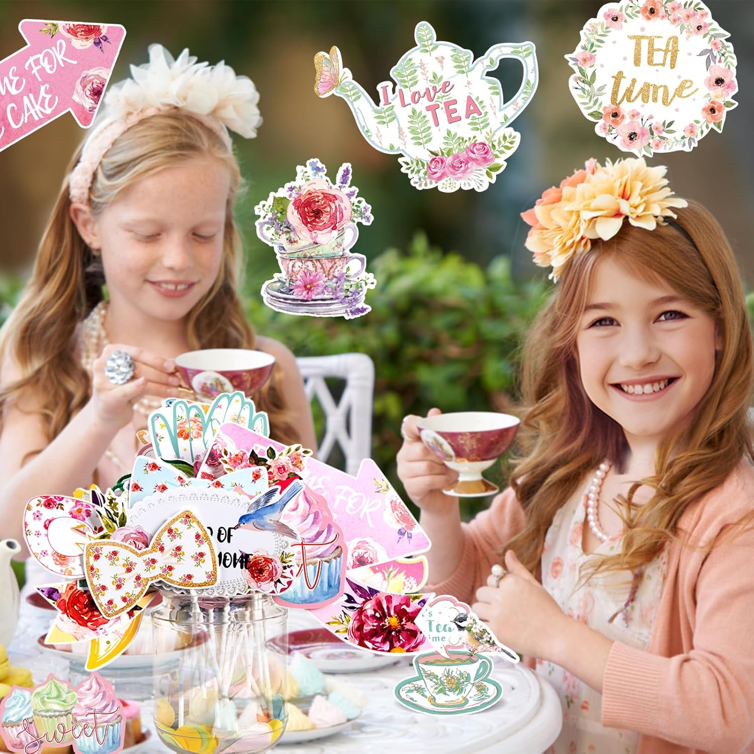 Paper Jazz Tea Party Photo Booth Props 14 Pcs