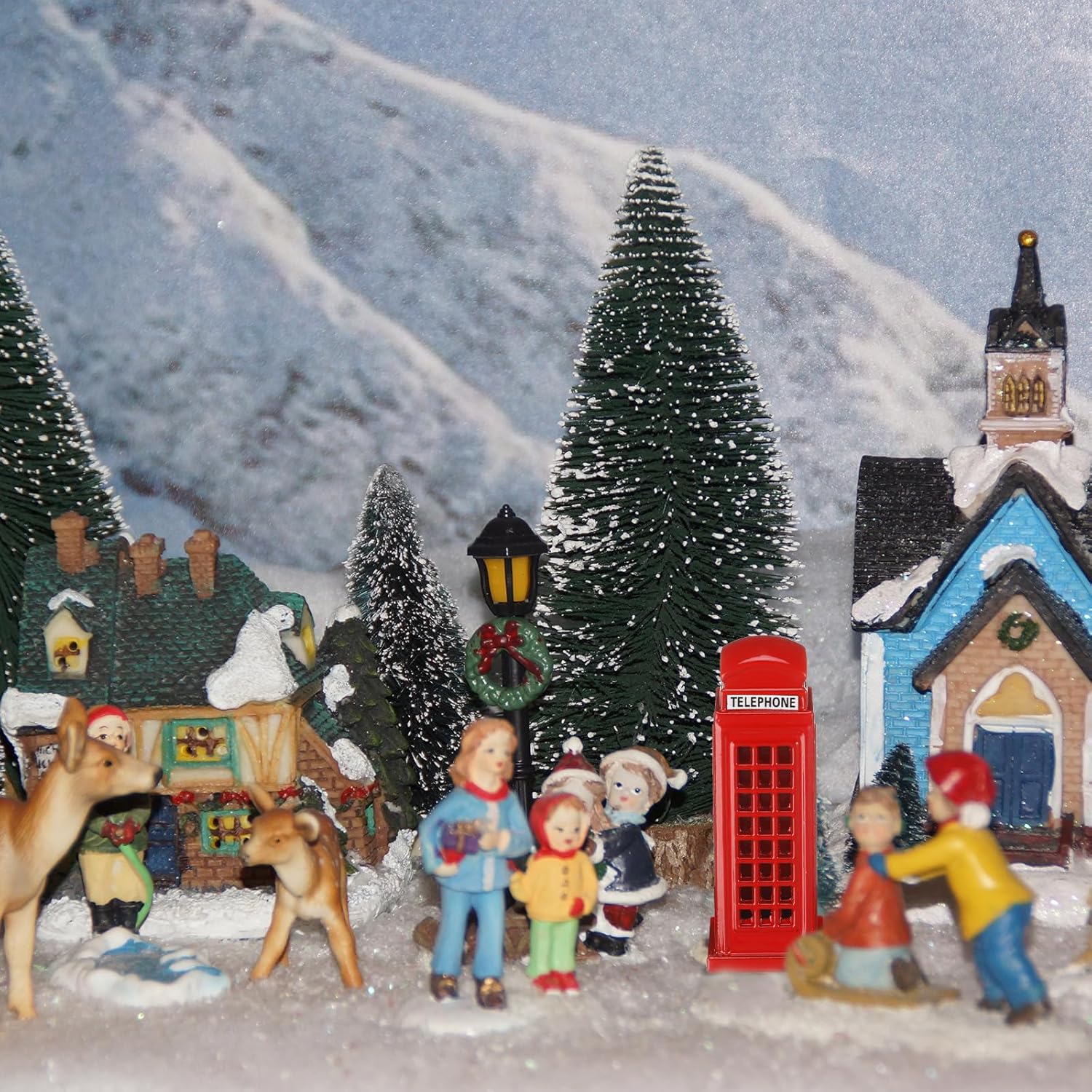 3 Pcs Christmas Mini Village Accessories Retro Decor