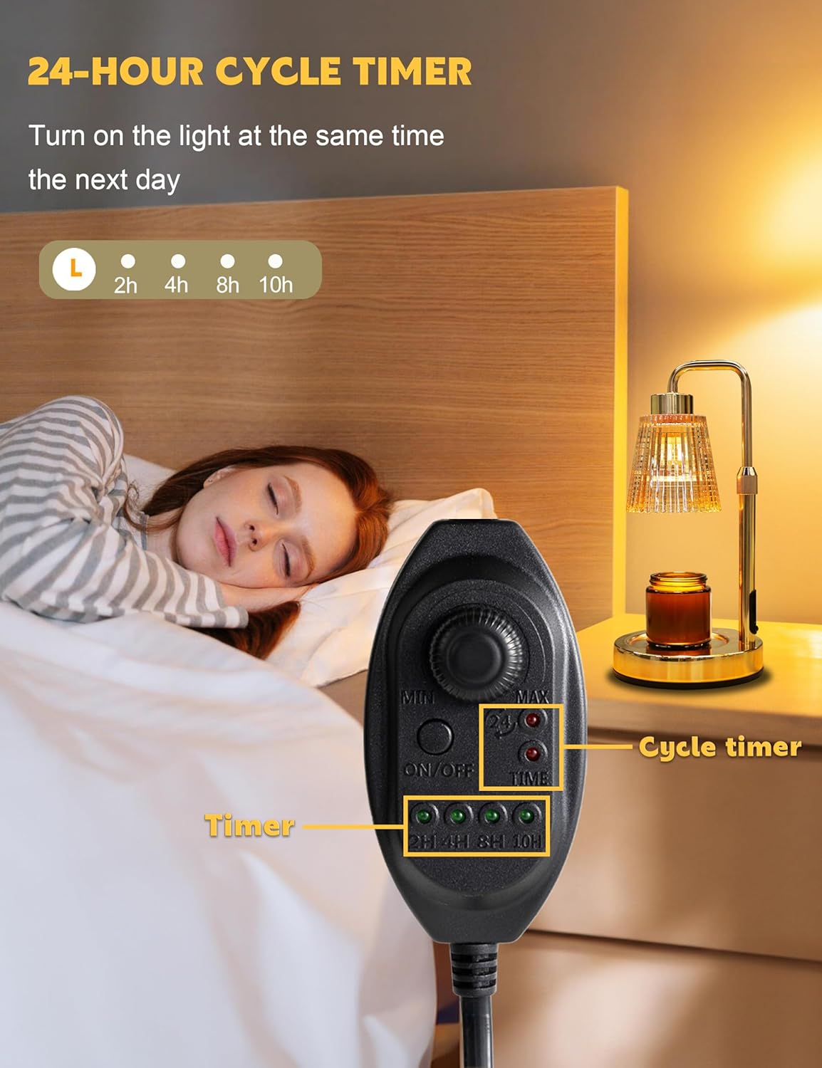 Candle Warmer Lamp with Timer and Dimmer