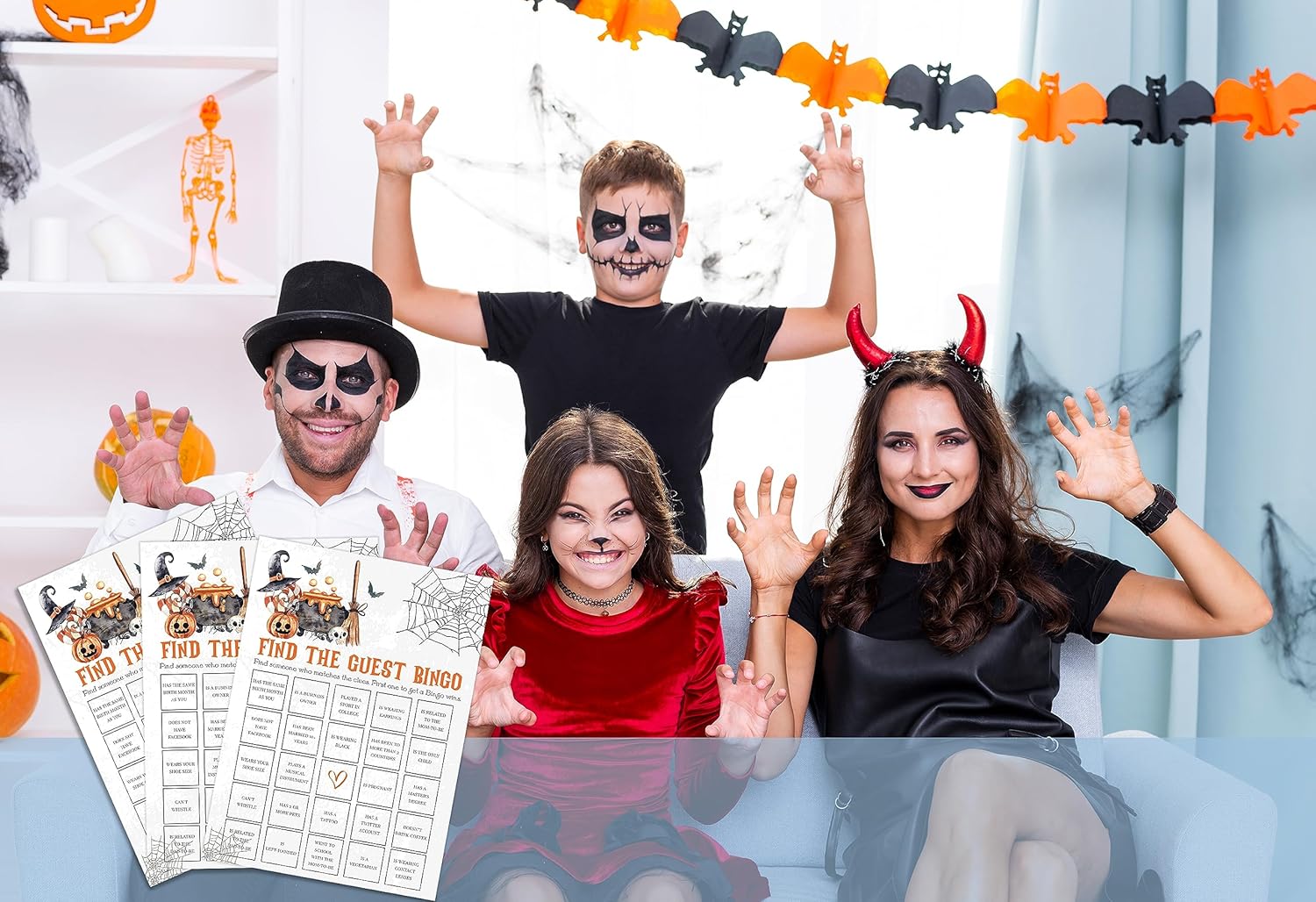 Tuyashua Halloween Guest Bingo Game Set of 30 Cards