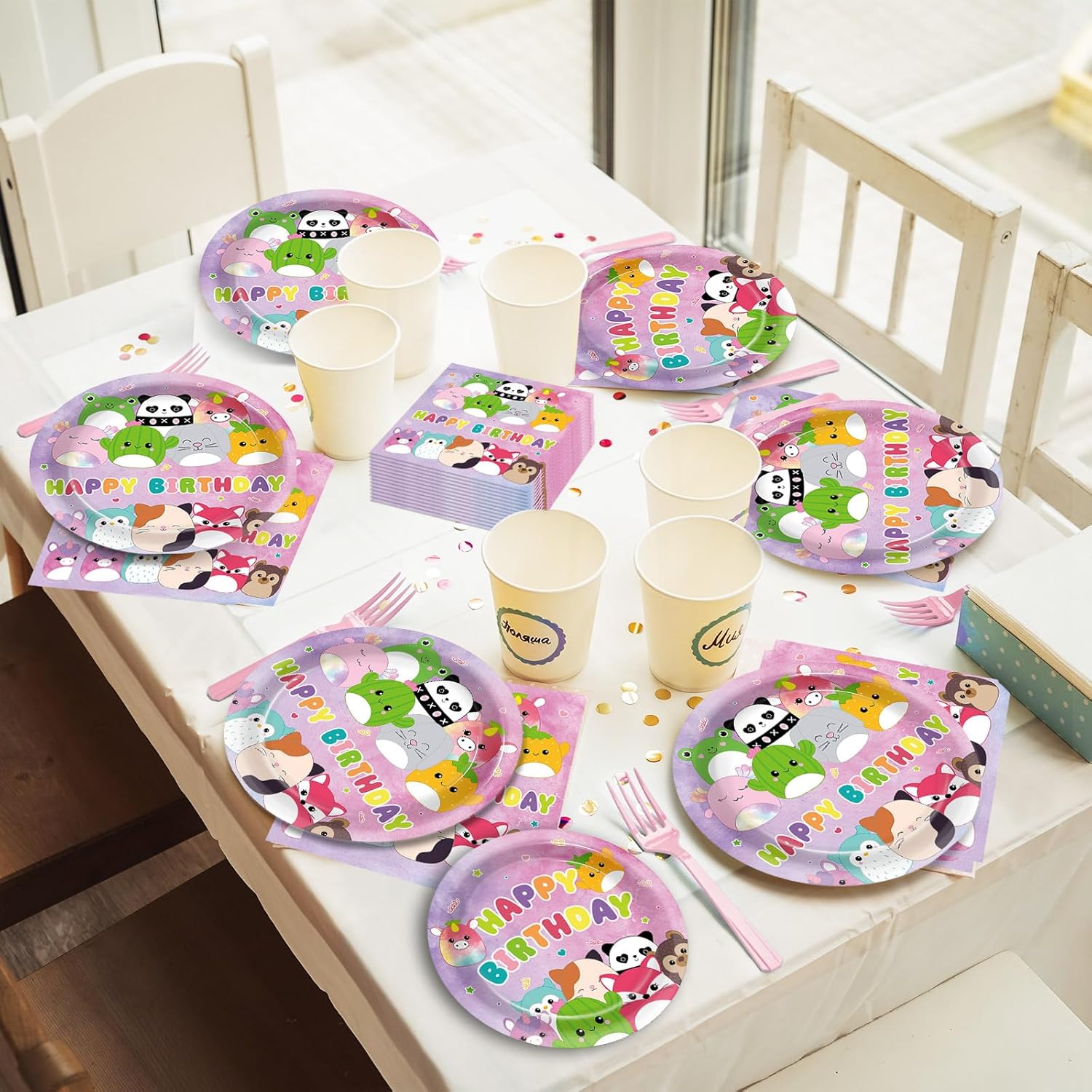 96Pcs Cute Animal Birthday Decorations Set