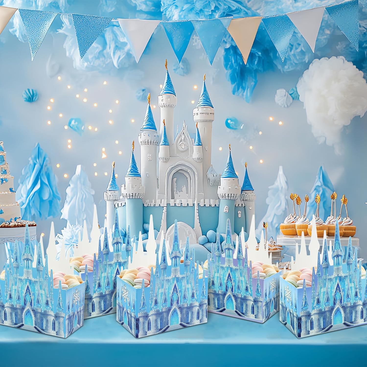 16Pcs Snowflake Favor Boxes for Winter Party Supplies