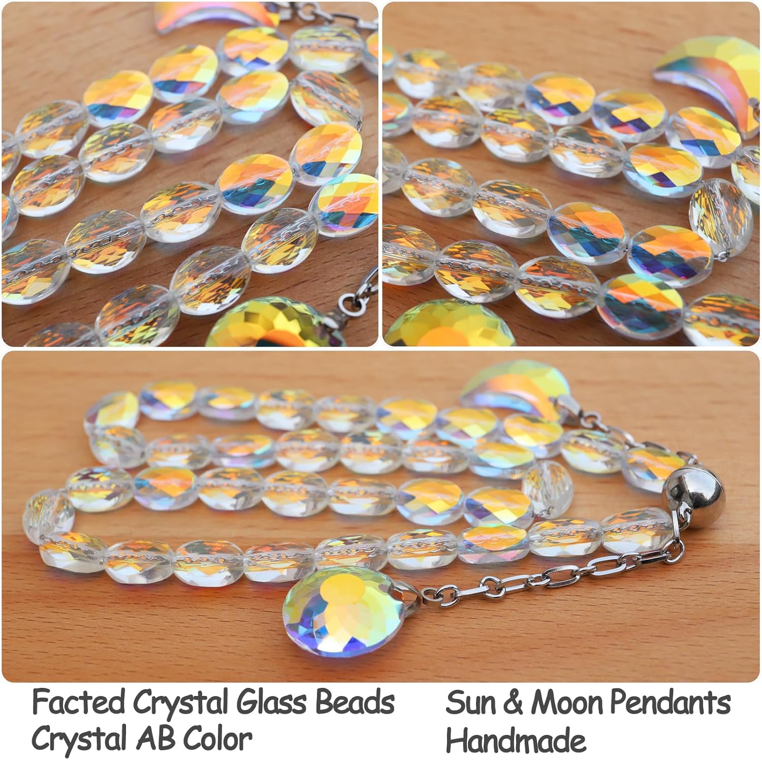 PEDOBO Magnetic Curtain Tiebacks 2 Pack Crystal AB
