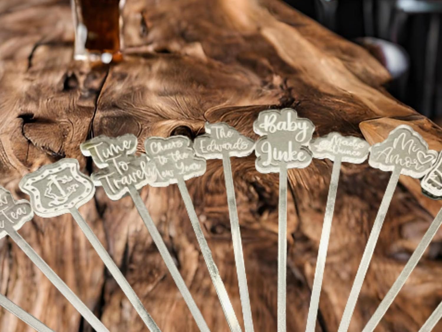 25pc Personalized Drink Stirrers Custom Name Stir Sticks