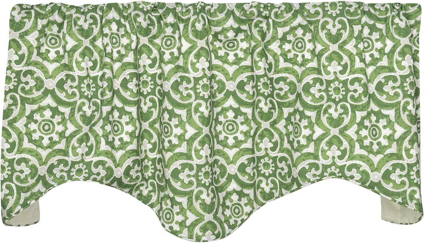 Green Valance Curtains for Windows 53x18 Inches Made in USA
