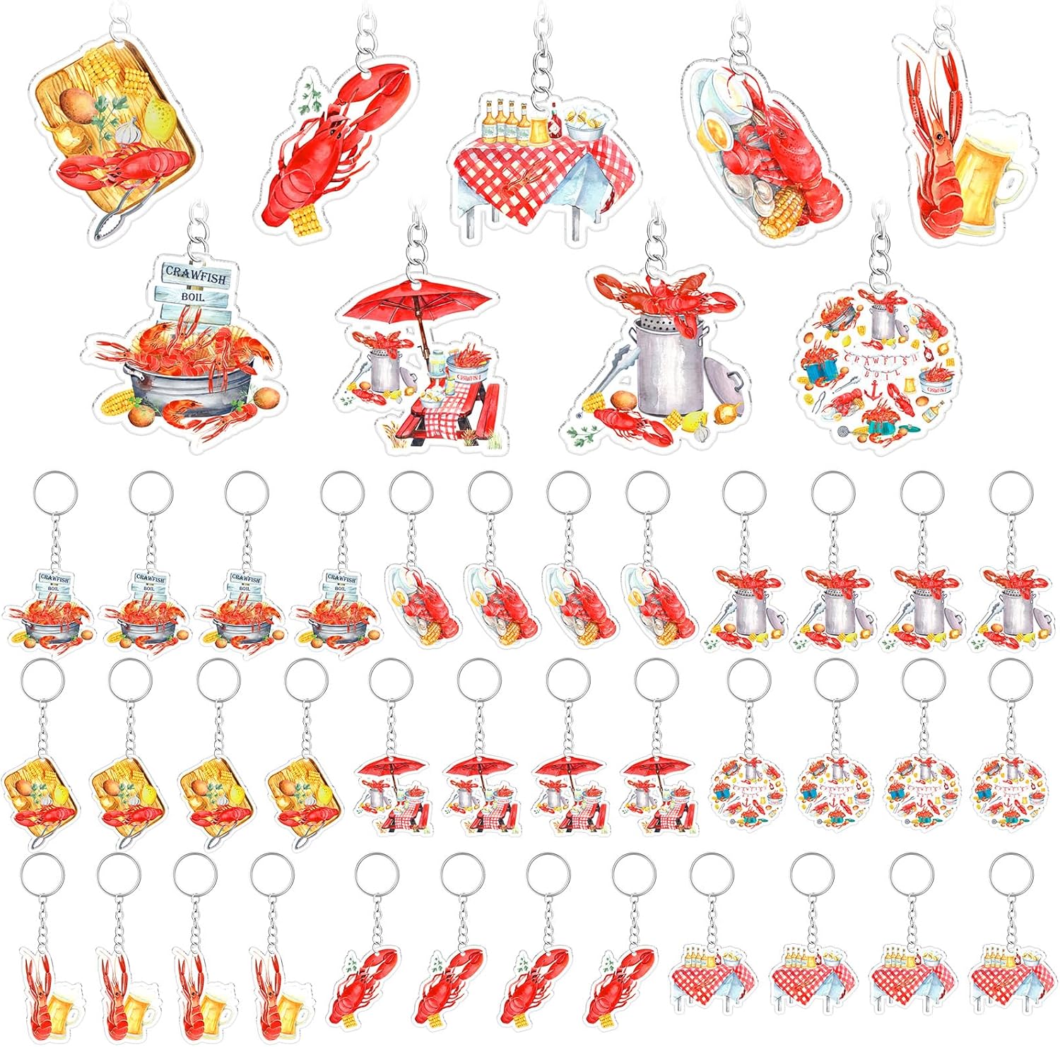 Namalu 36 Pcs Lobster Keychain Bulk Set for Women Keys Backpacks Purse