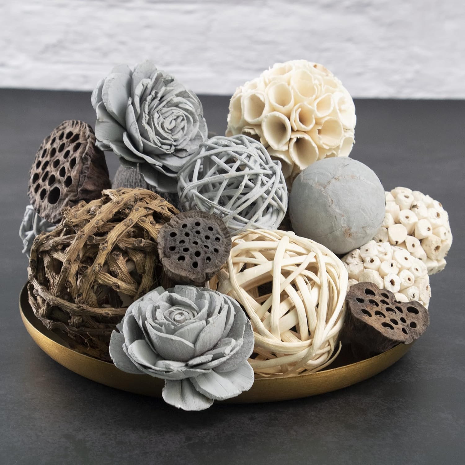 Grey Rose Vase and Bowl Fillers Home Decor