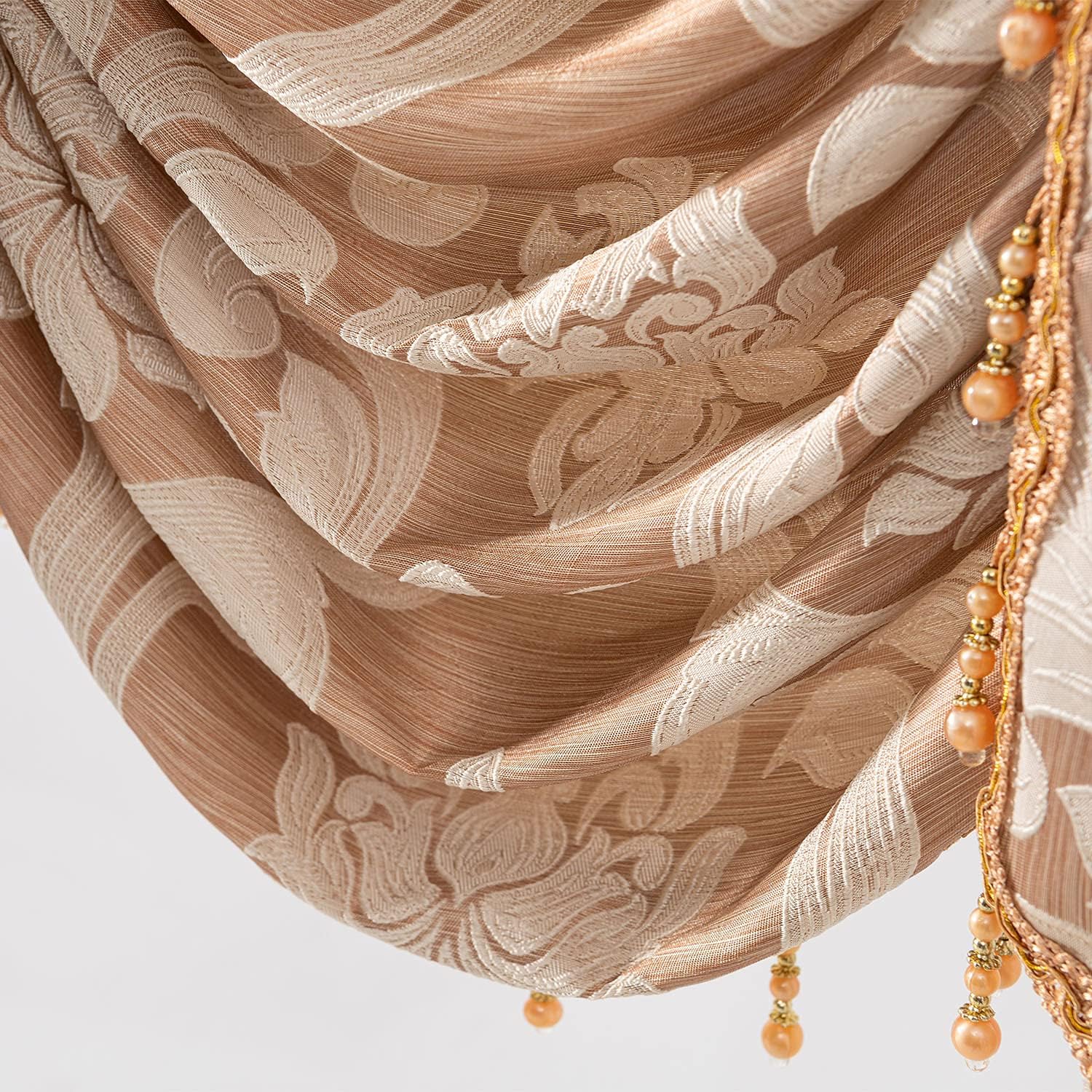 NAPEARL Beige Waterfall Valance for Living Room