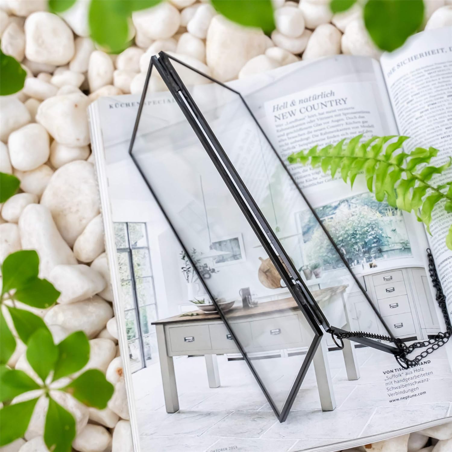 NCYP Small Double Glass Floating Frame - 41 x 9 Wall Hanging Art Display
