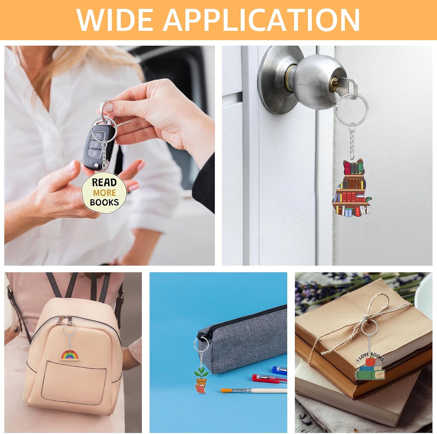 24Pcs Book Themed Keychain Set for Readers and Book Lovers