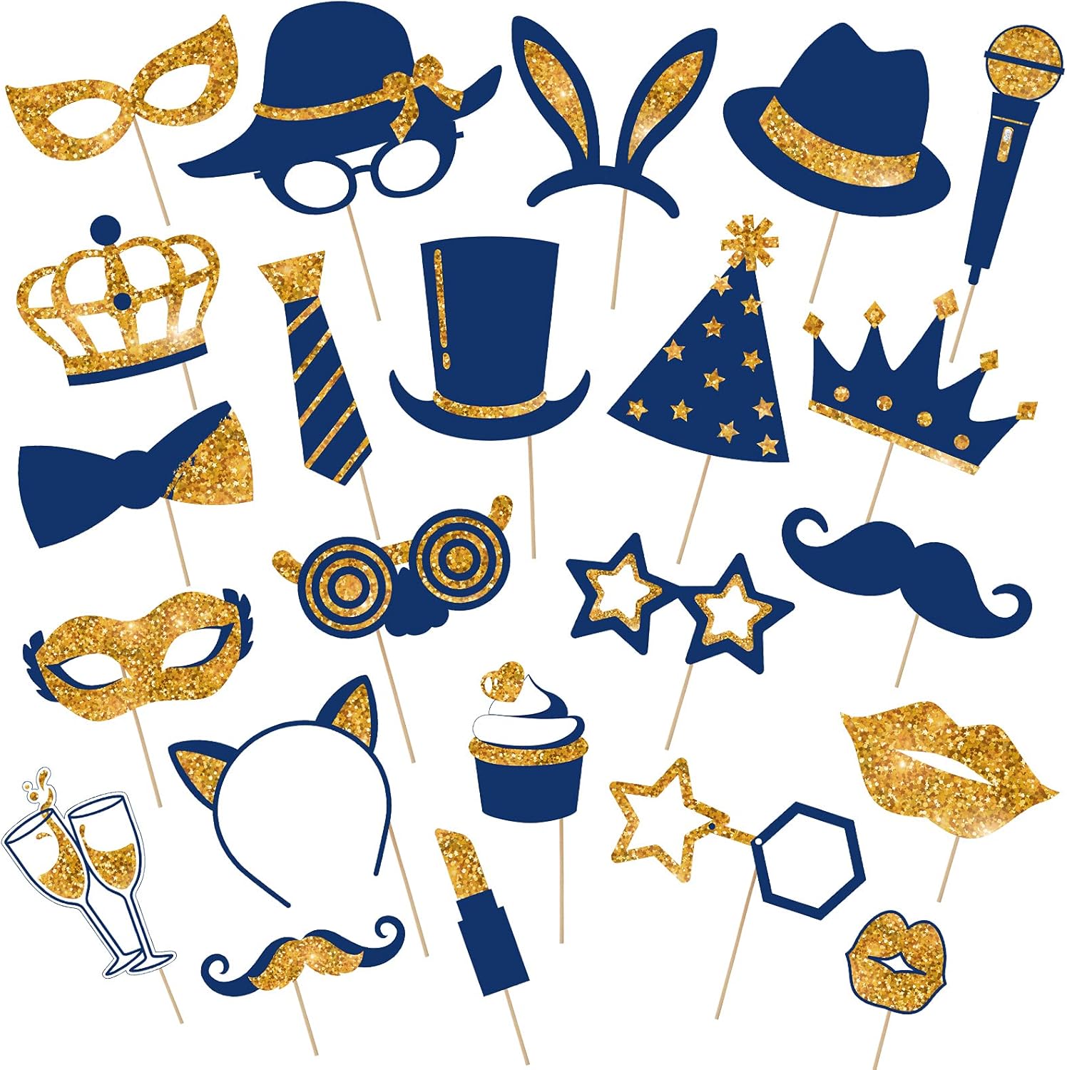 Zonon 24 Piece Photo Booth Props for Parties