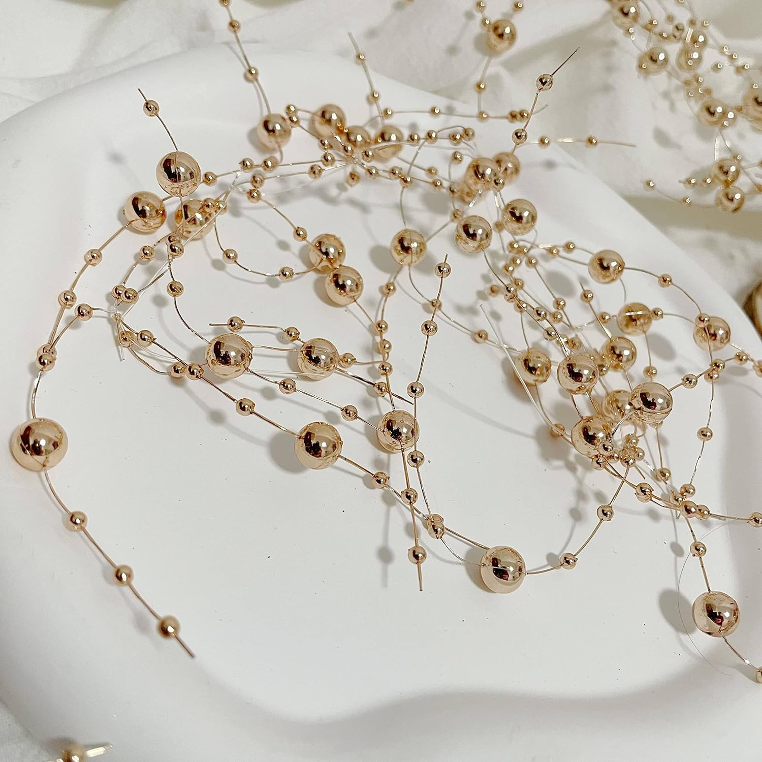 TeaSu 12pcs Pearl String for Floating Candles