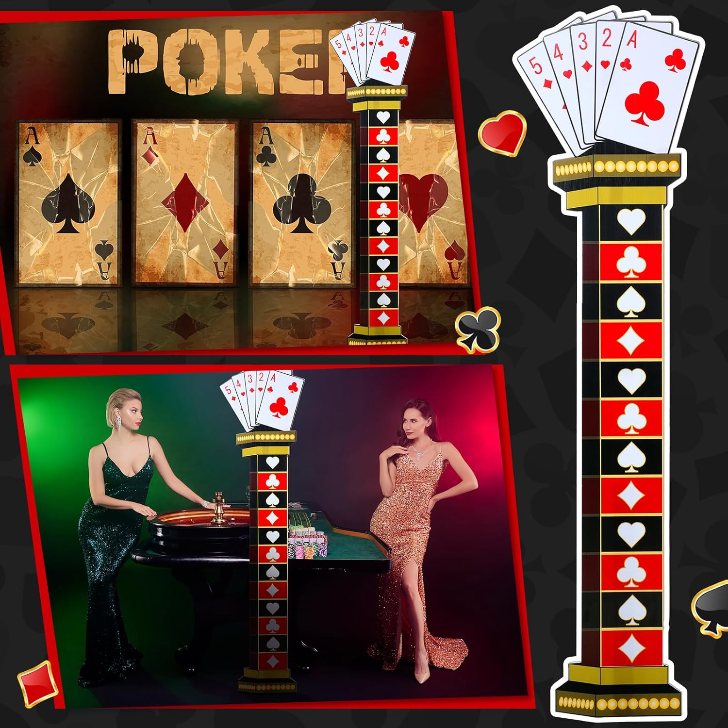 6 Ft Casino Column Cardboard Cutout Photo Prop