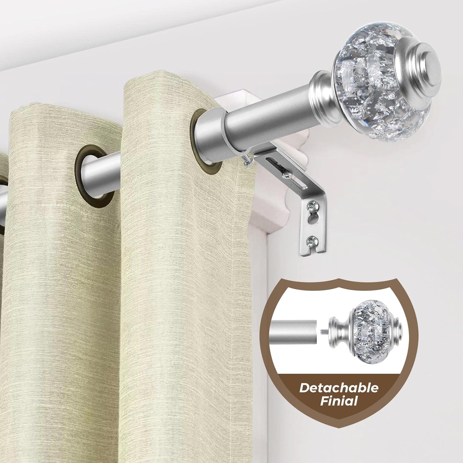 2 Pack Window Finials for 1 or 78 Inch Curtain Rods