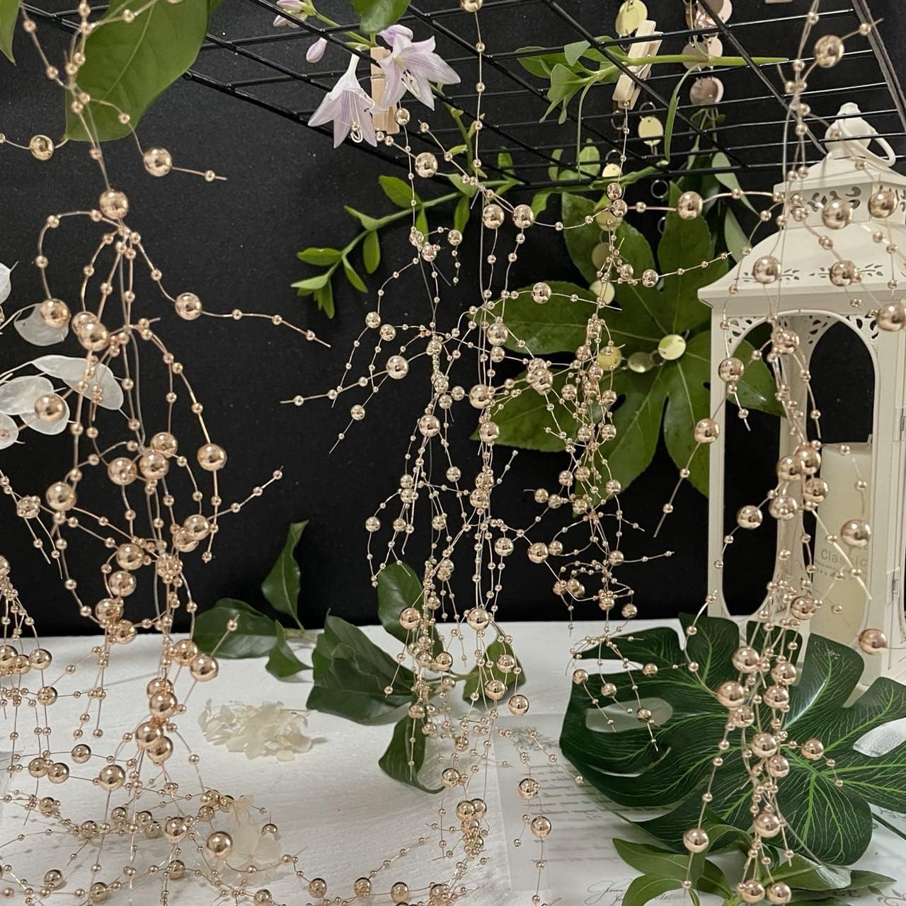 TeaSu 12pcs Pearl String for Floating Candles