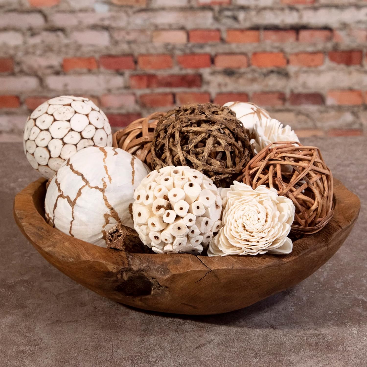 ANDALUCA Natural Tones Decorative Balls for Vases and Bowls