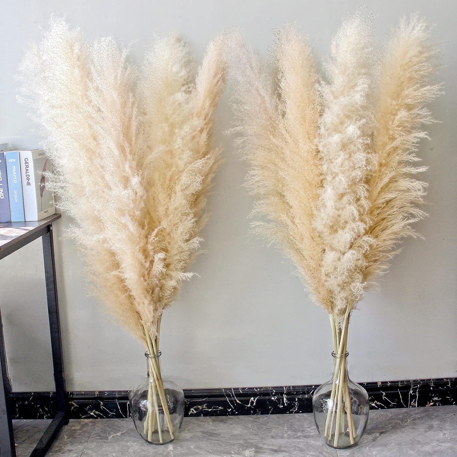 46 Inch Ivory Pampas Grass Decor Set of 10