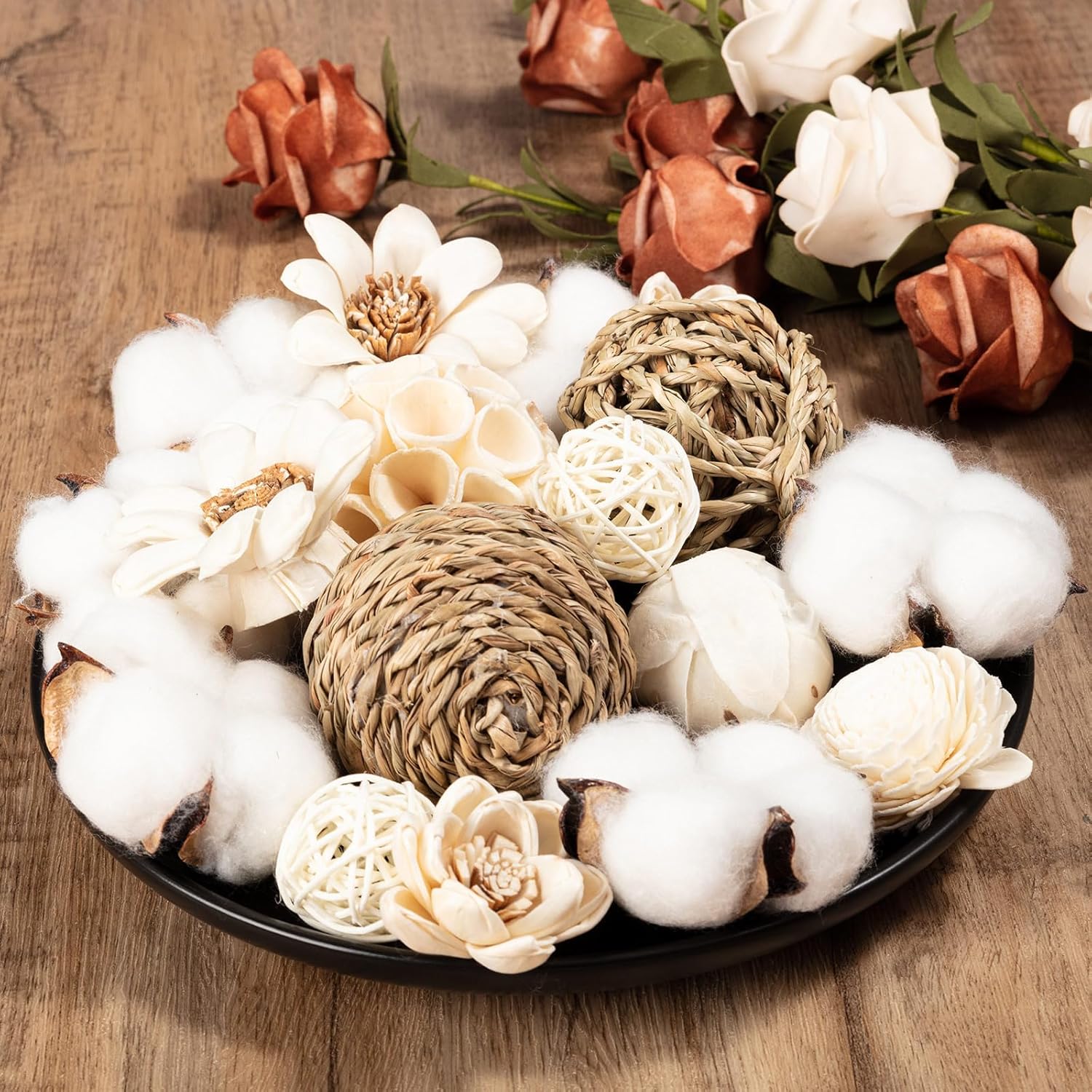 23Pcs Woven Rattan Decorative Balls for Vase Fillers