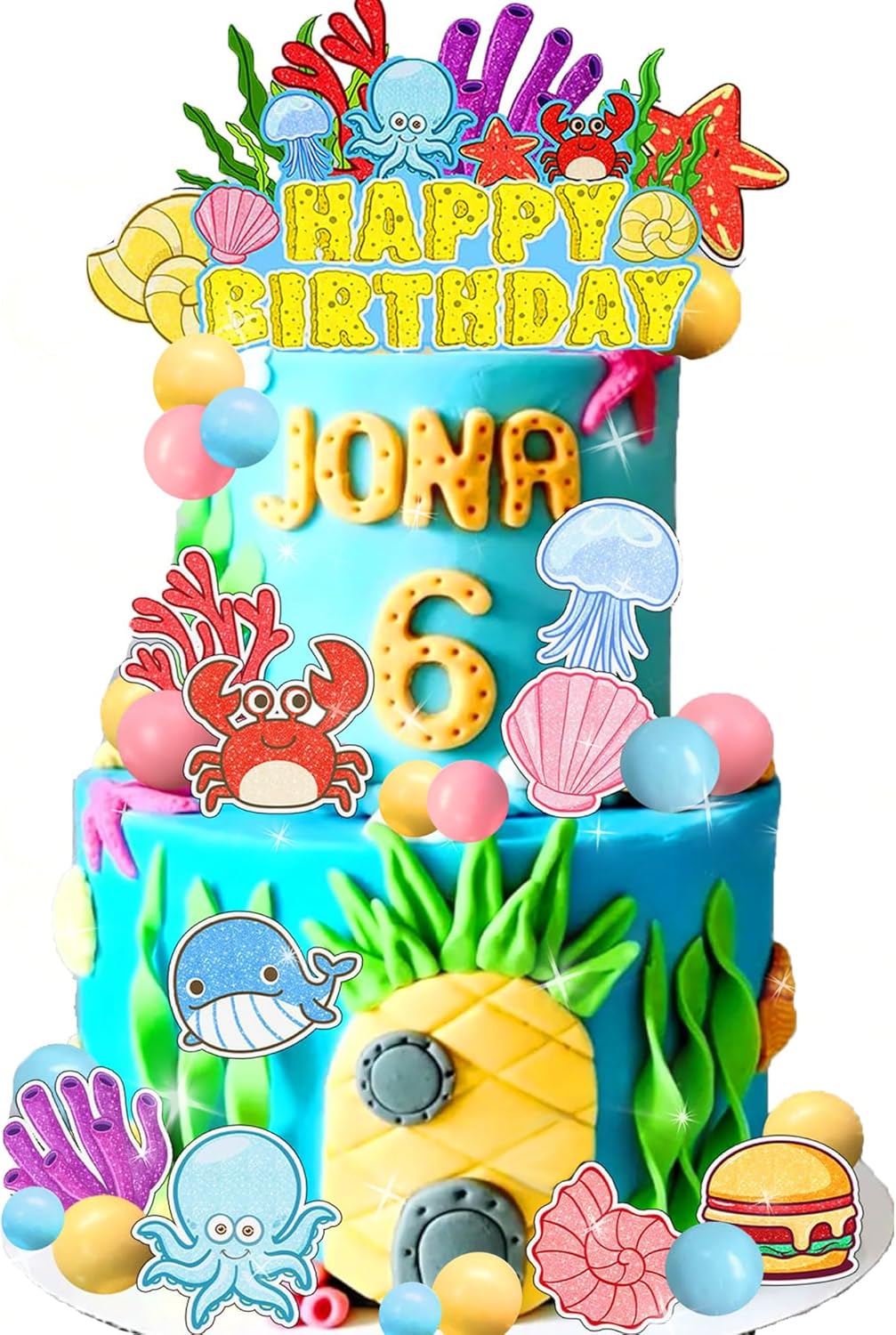 Under The Sea Birthday Cake Decorations Set