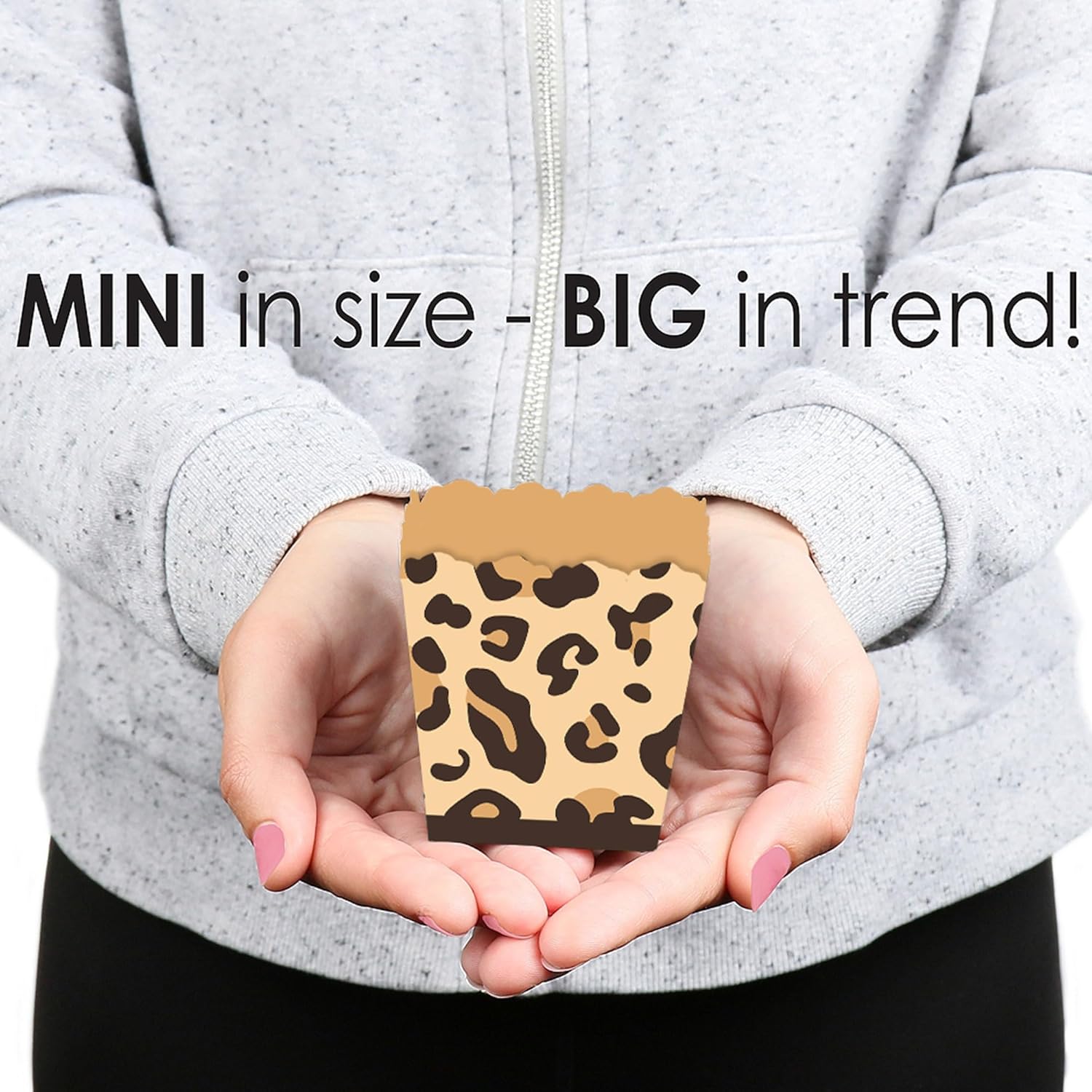 Big Dot of Happiness Leopard Print Party Favor Boxes Set of 12