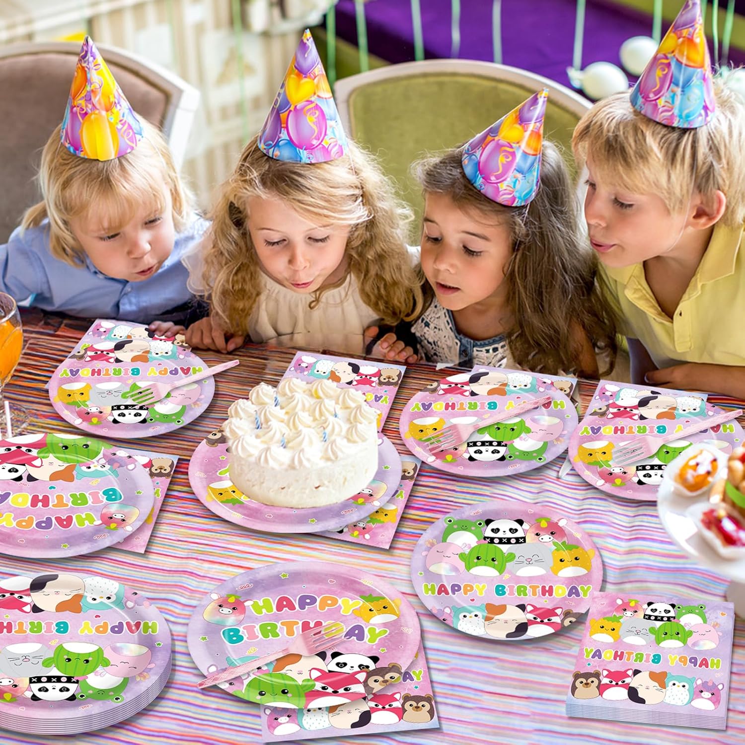 96Pcs Cute Animal Birthday Decorations Set