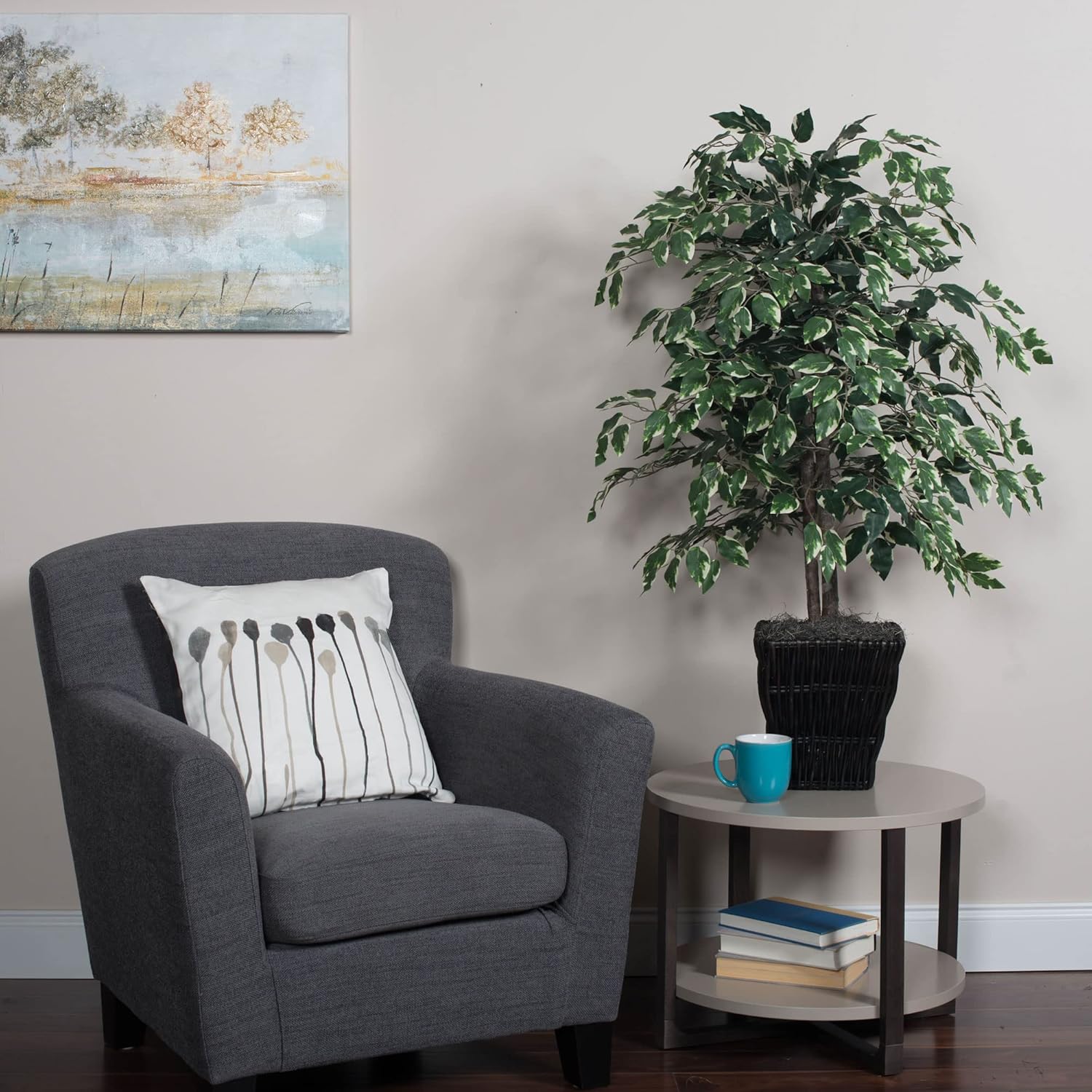 Vickerman 4-Foot Artificial Variegated Ficus Bush
