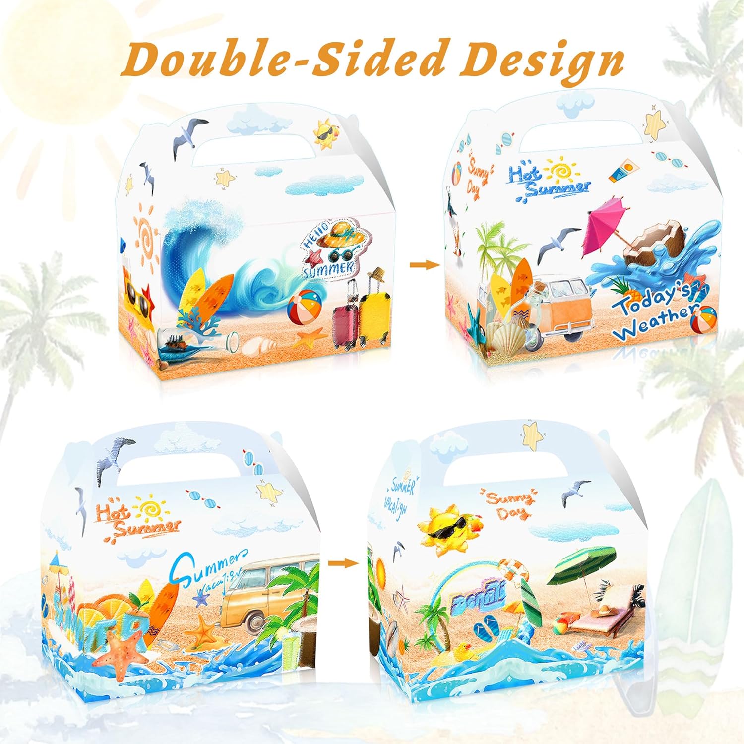 JeVenis Surf Party Favor Boxes Set of 12