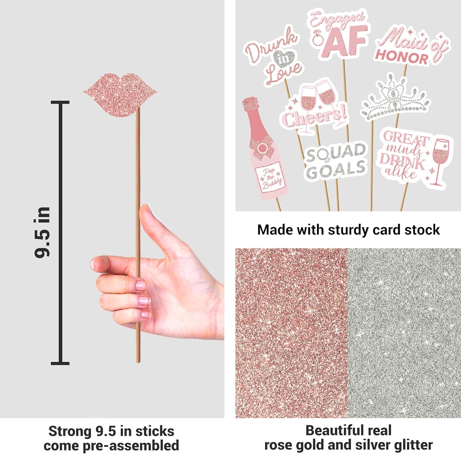 Fully Assembled Bachelorette Photo Booth Props Set of 32