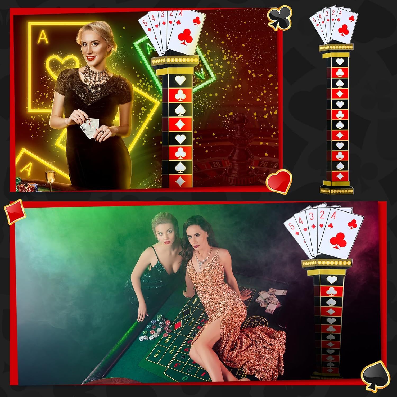 6 Ft Casino Column Cardboard Cutout Photo Prop