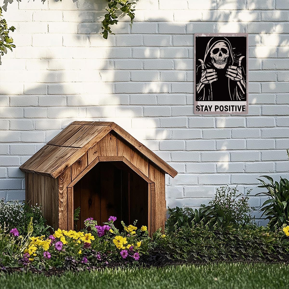 Halloween Skull Aluminium Plate Home Decor Sign