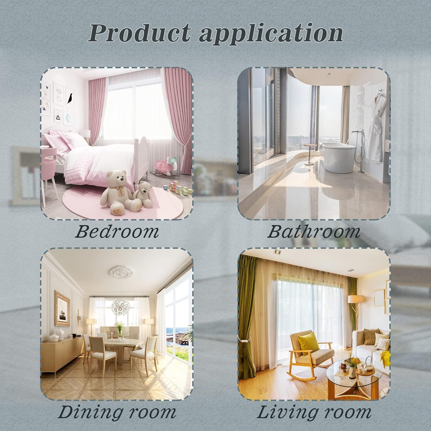 Hion Magnetic Curtain Holdbacks Grey 2pcs