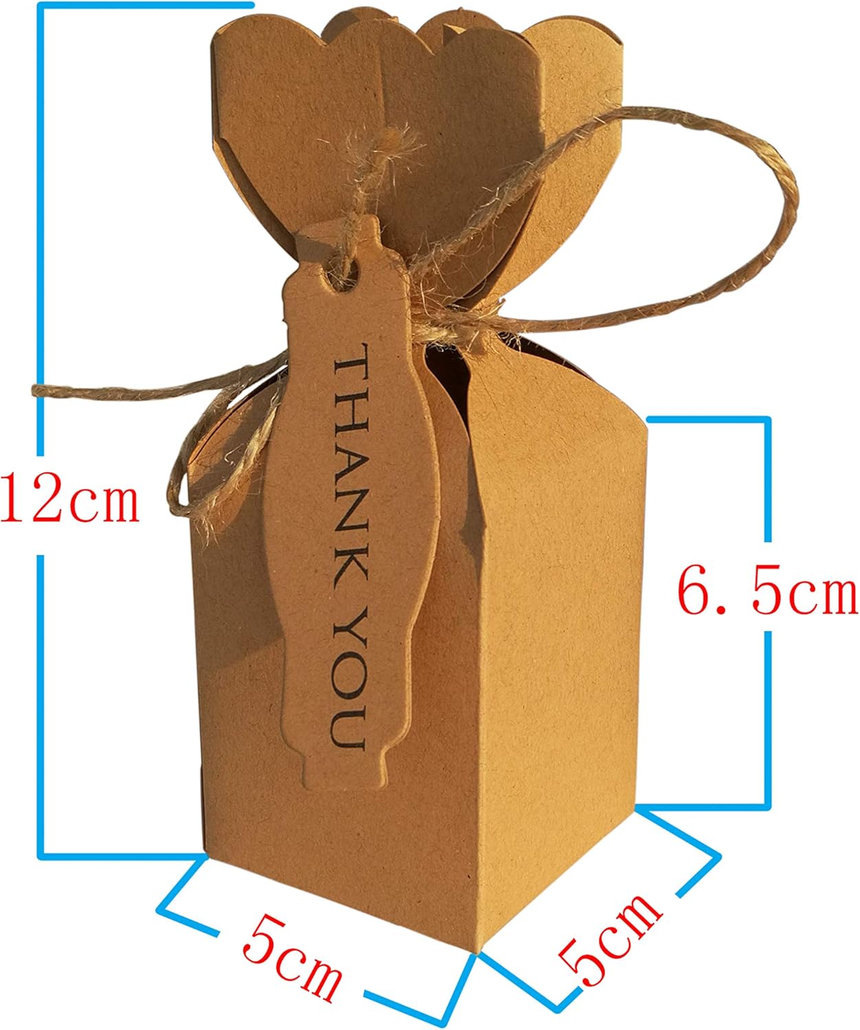Lontenrea 50 Pcs Candy Boxes with Twine and Cards
