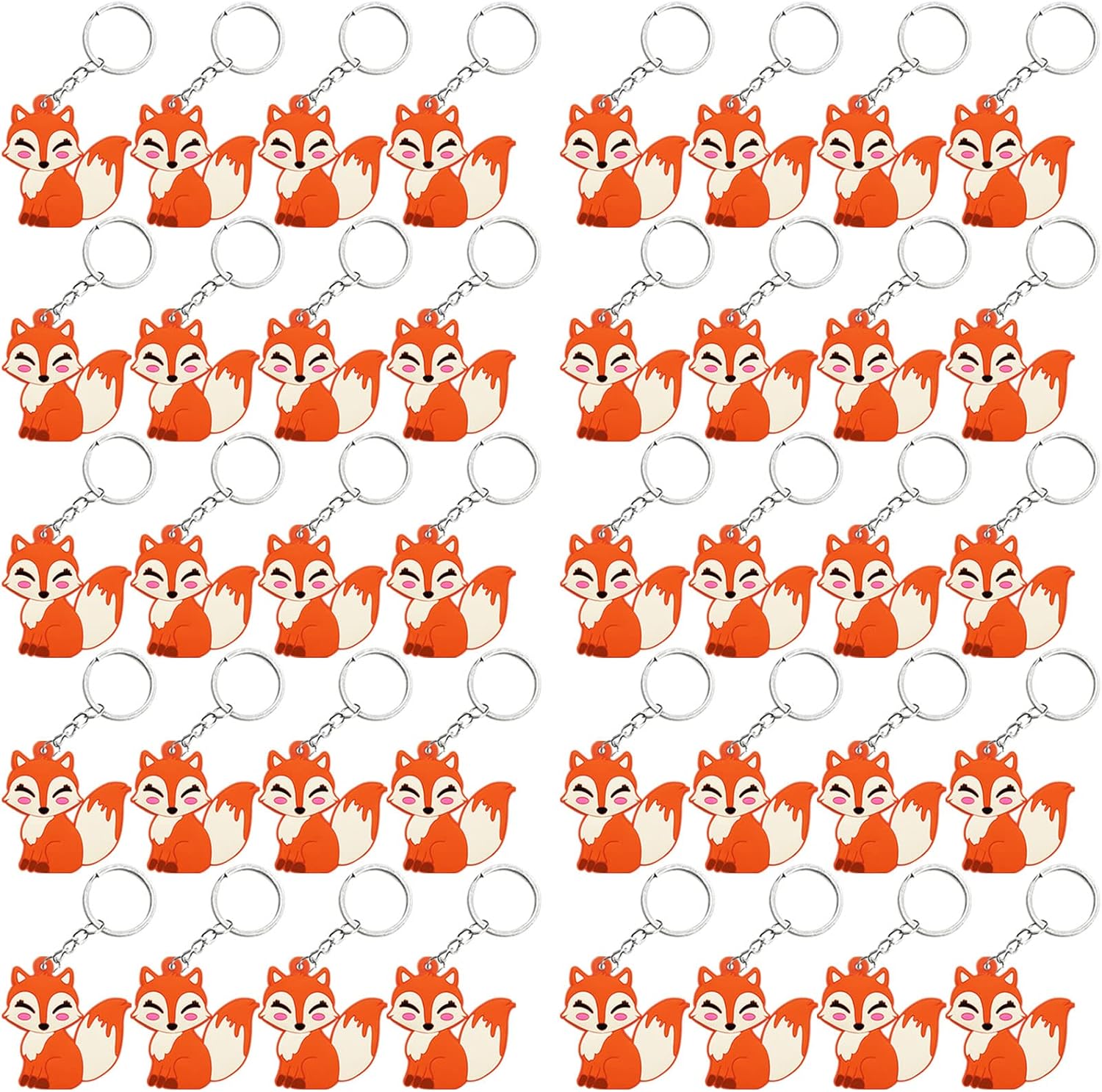 40 Pack Fox Keyring Party Favor for Wild Themed Events
