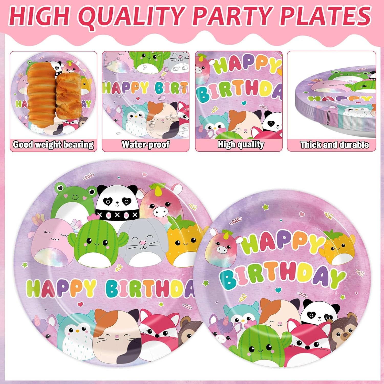 96Pcs Cute Animal Birthday Decorations Set