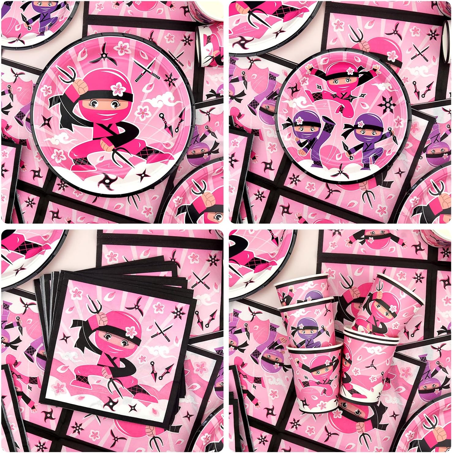 Ninja Girl Party Tableware Set for 40 Guests