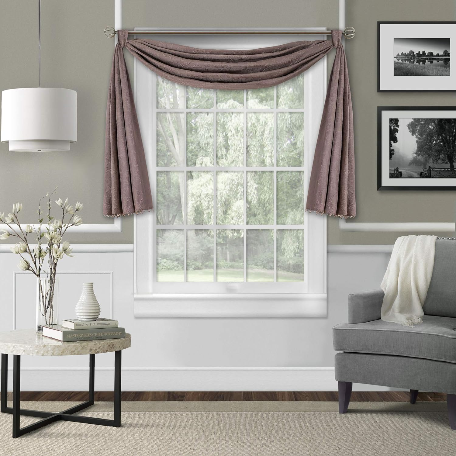 Elrene Home Fashions Leila Matelasse Beaded Valance