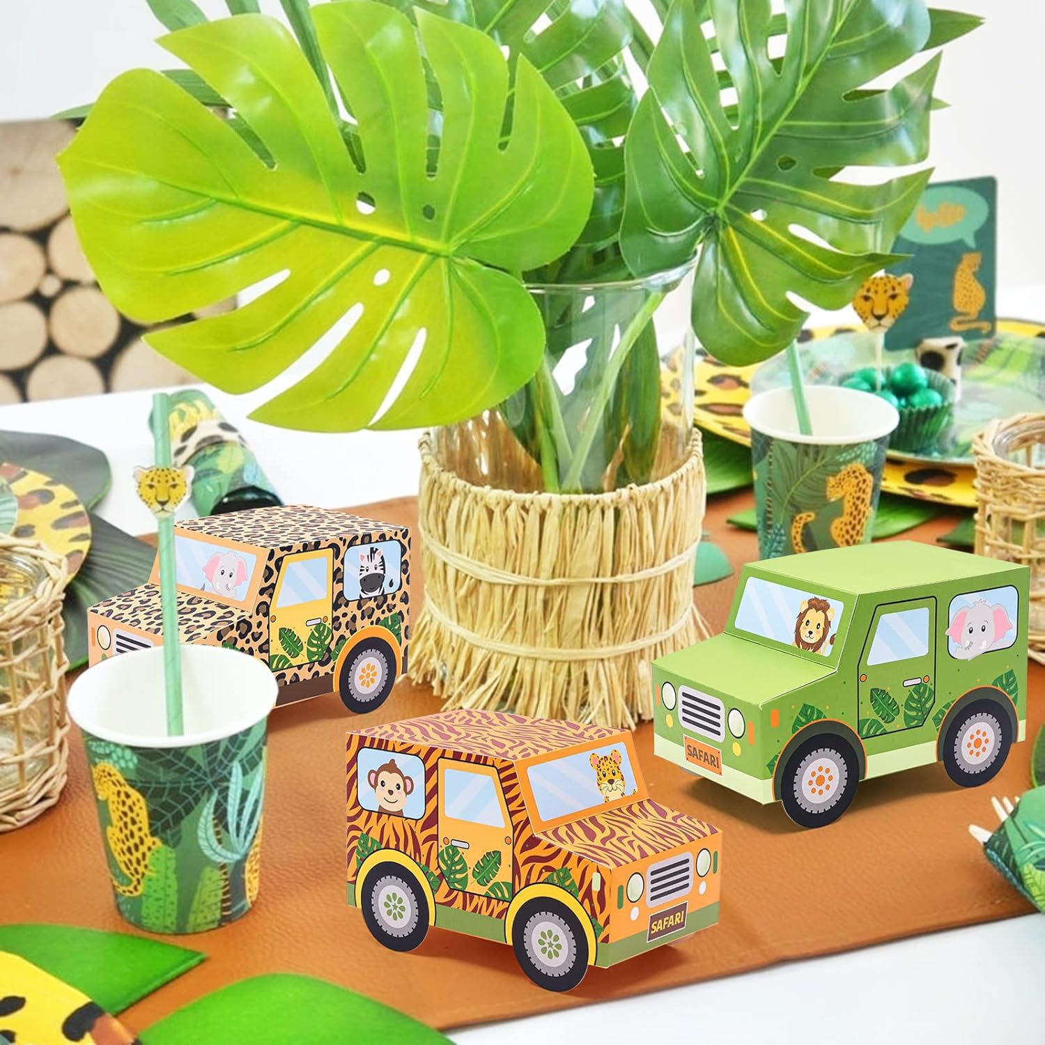 Set of 12 Jungle Animal Treat Boxes for Birthday Parties