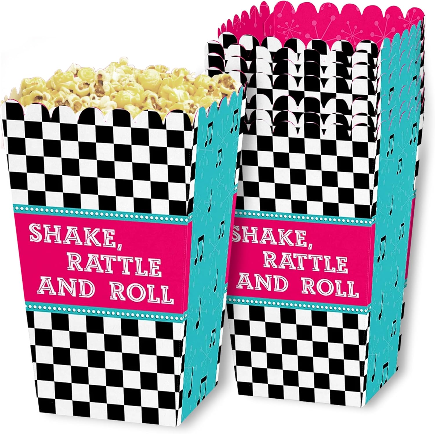 50s Sock Hop Popcorn Treat Boxes Set of 12